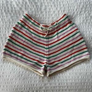 Zara Multicolor Striped High Waist Shorts